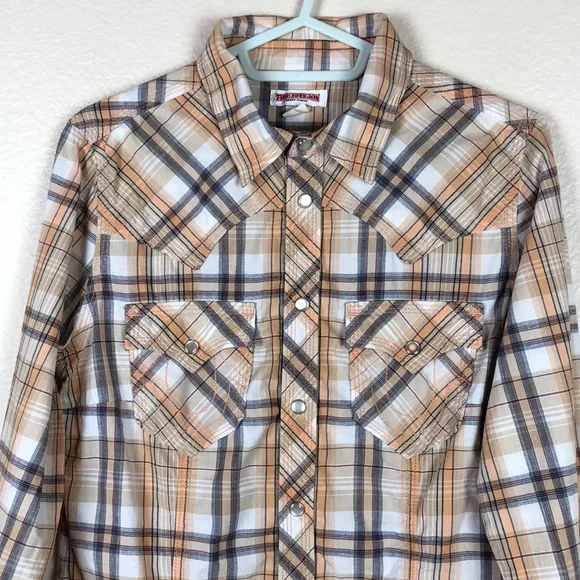 True Religion Plaid Flannel Western Pearl Snap Button Shirt - Picture 2 of 9